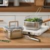 Stainless Steel Deep Fryer 5-in-1 Fryer Steamer Baker Strainer Portable Outdoor Cooking Pot with Basket