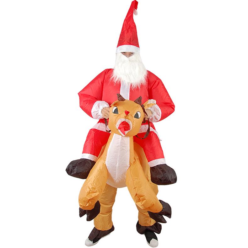 Adult Christmas Santa Claus and Snowman Inflatable Costume with Accessories