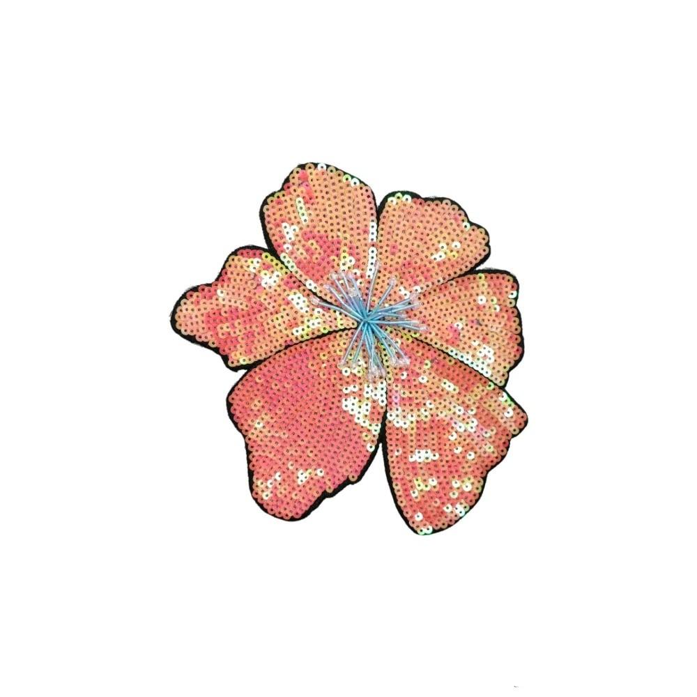 Fashion Large Flower Sequined Embroidery Applique Shinning Clothing Decoration Sequins Flowers Parches Clothing Patch Clothes