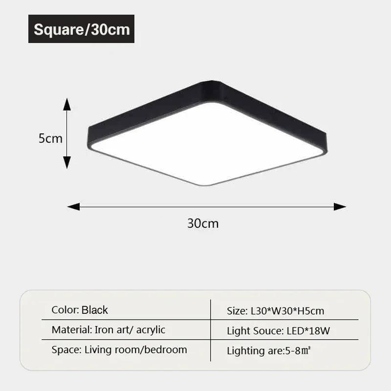 Modern LED Ceiling Light for Living Room Bedroom Room Study Balcony Corridor Lamp Round Square Indoor Decor Lighting Fixture