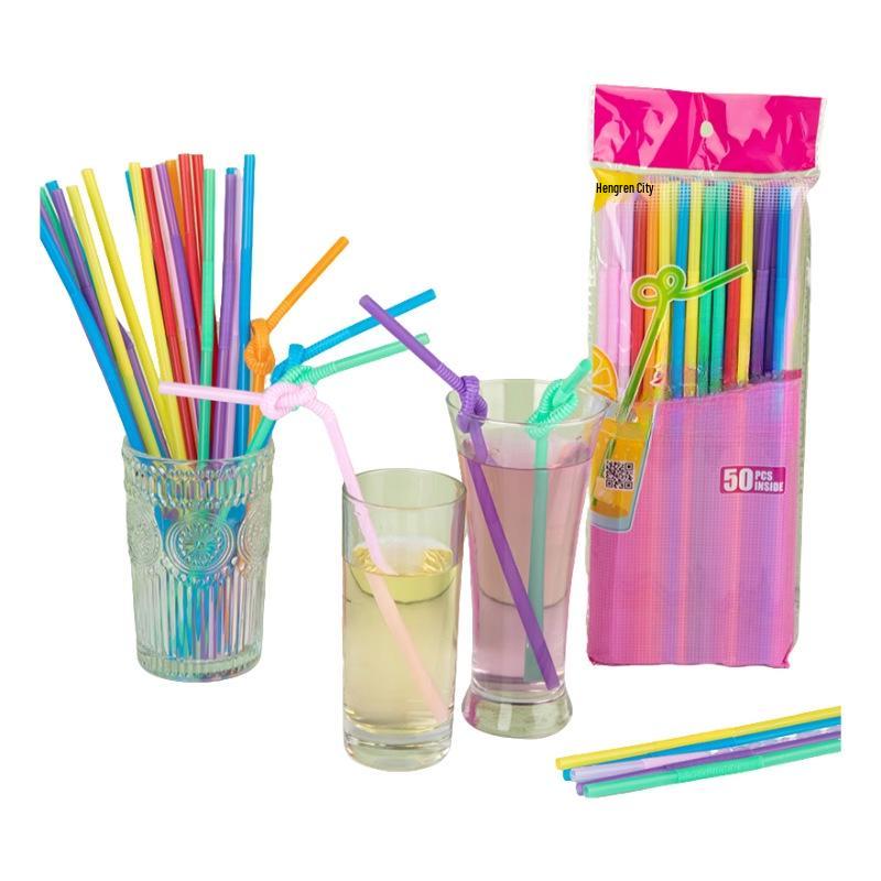 Individually Wrapped Bendable PLA Straws - Food Grade, Degradable, Color Options