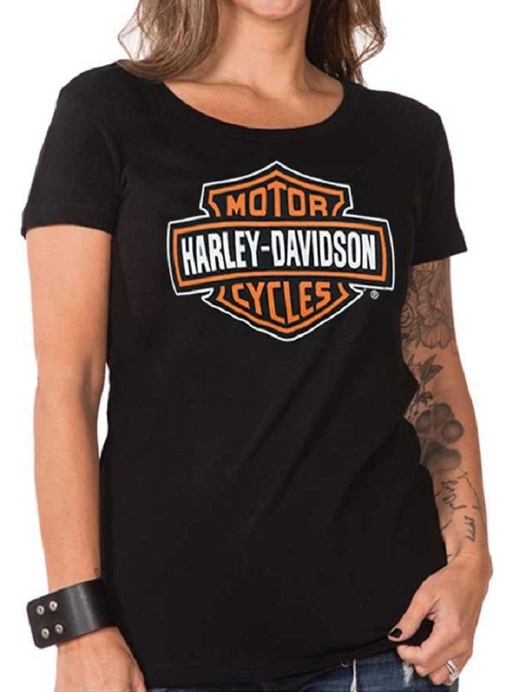 Harley-Davidson Women s Bar & Shield Logo Short Sleeve Crew Tee, Black (3XL) 2XL