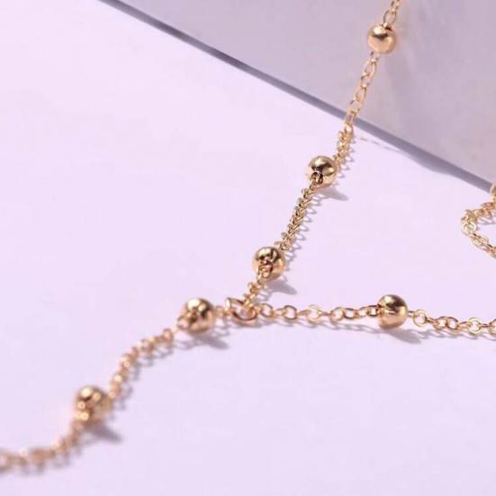 Ladies Lariat Necklace Women Y-Shaped Pendant Necklace Beaded Chain Drop Necklace