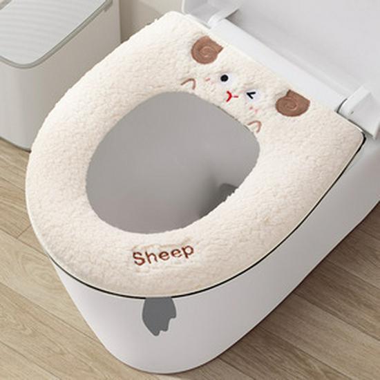 Thick Zipper Style Toilet Seat Cushion for Autumn and Winter