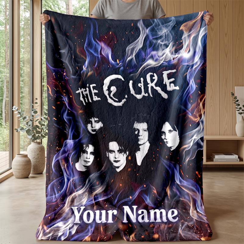 The Cure Custom Flannel Throw Blanket Print Your Name Text Soft Warm Blanket Holiday Present
