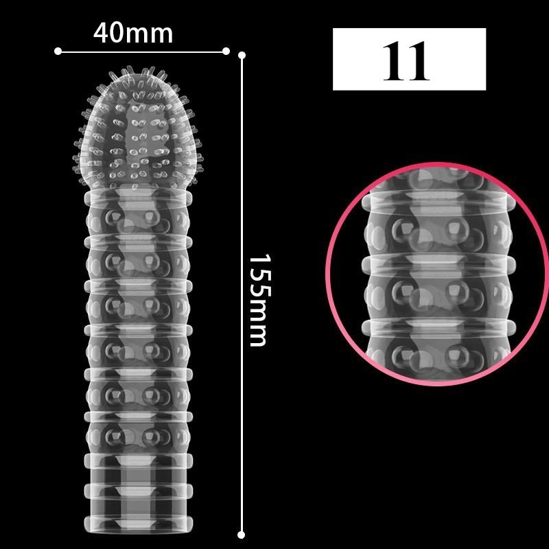 1PCS Transparent Penis Covers Extender Men's Crystal Wolf Tooth Condoms Finger Cock Ring Adult  Sex Toys For Male Longer Lasting