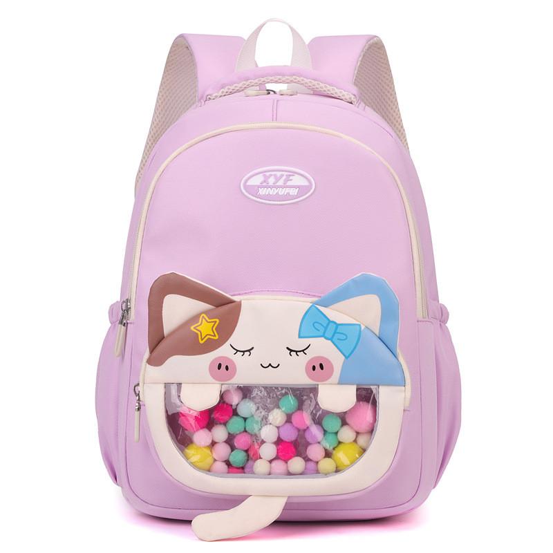 Large Capacity Cartoon Backpack With Transparent Window Perfect For Kids School Use