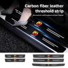 For Abarth Car Door Sill Scuff Plate Decor Carbon Fiber Stickers FIAT 500 FR Stilo Doblo Tipo Lancia Musa Grande