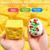 5/7cm Cheese Squeezed Cube Sound Effects TPR Fidget Toy Cheese Stress Ball  Children's Gifts