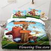 Cartoon Grizzy N Lemmings Bedding Set Duvet Cover Bed Set Quilt Cover Pillowcase Comforter king Queen Size Boys Adult029
