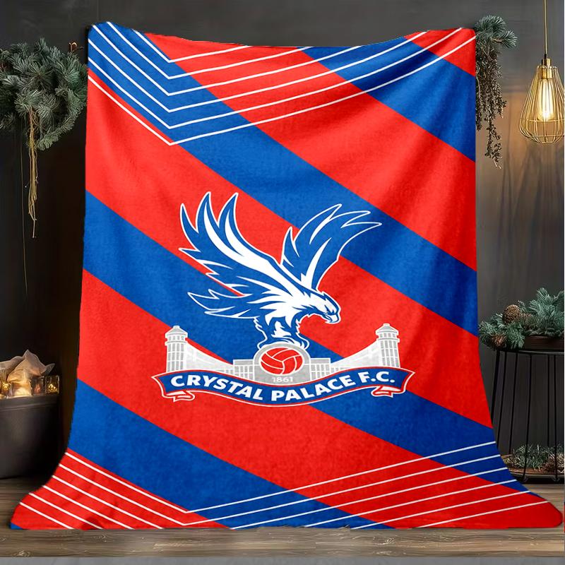 1PC Crystal Fc Crest Printed Soft Flannel Blanket Throw for Adult Bedroom Living Room Sofa Camping Travel Fan gifts Christmas Gifts
