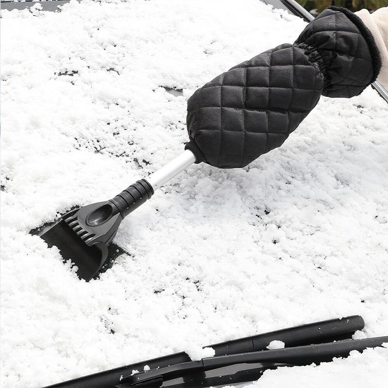 

Retractable car snow removal shovel windshield defrosting deicing snow removal shovel plus velvet warm gloves