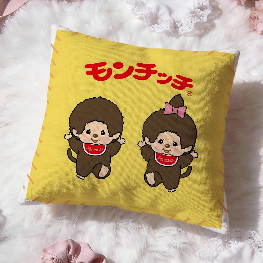 Tecknad M-Monchhichi Kuddfodral Premium Komfort Vändbart Kuddfodral - Två i Ett Design för Alla Rum & Bilinteriör