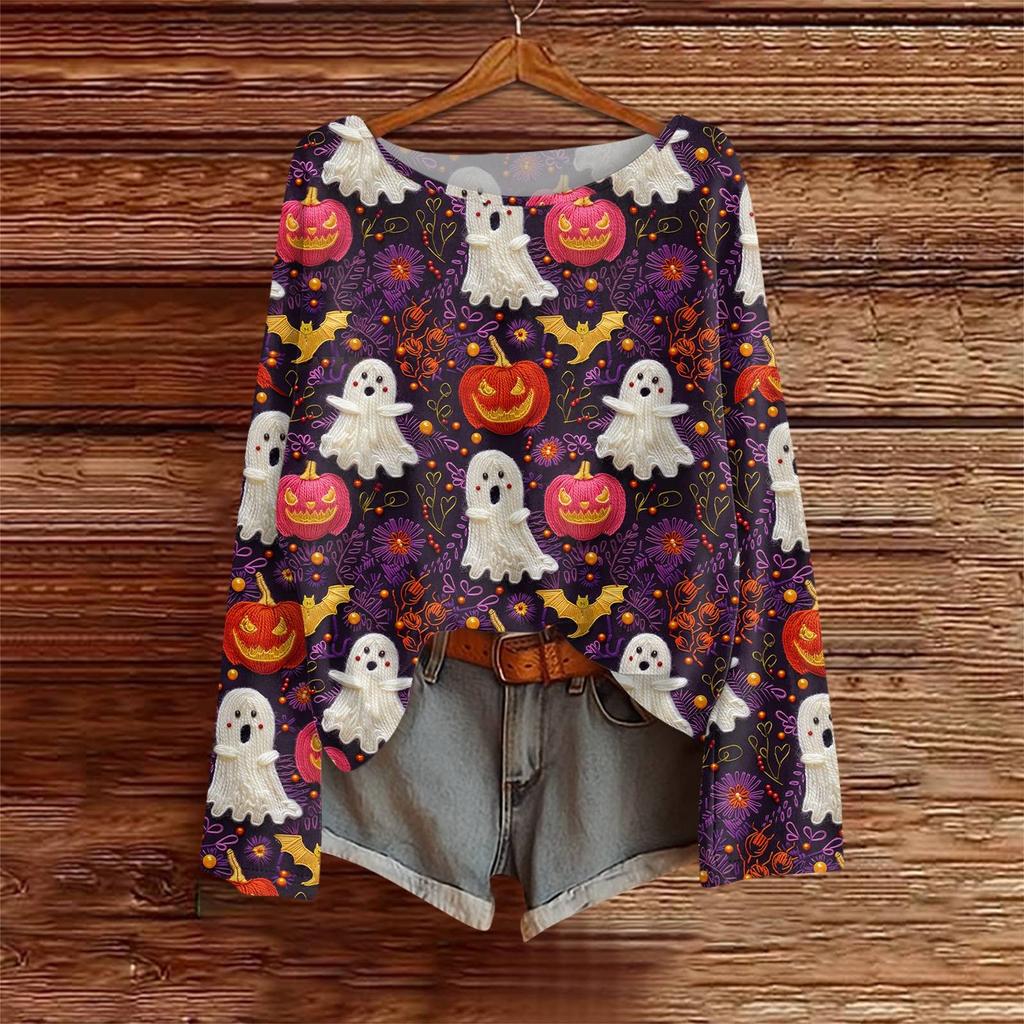 Dámské košile s dlouhým rukávem Potisk Grafická trička Halenky Ležérní Nadměrné velikosti Základní topy Pulovr