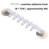 1pc White Suction Cup Type Hook 6 Rows for Kitchen Bathroom Corner Suspension Without Marks Hanger Hook