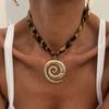 Ethnic Multilayer Velvet Chain Necklace Women  Fashion Metal Conch Starfish Heart Pendant Neck Jewelry