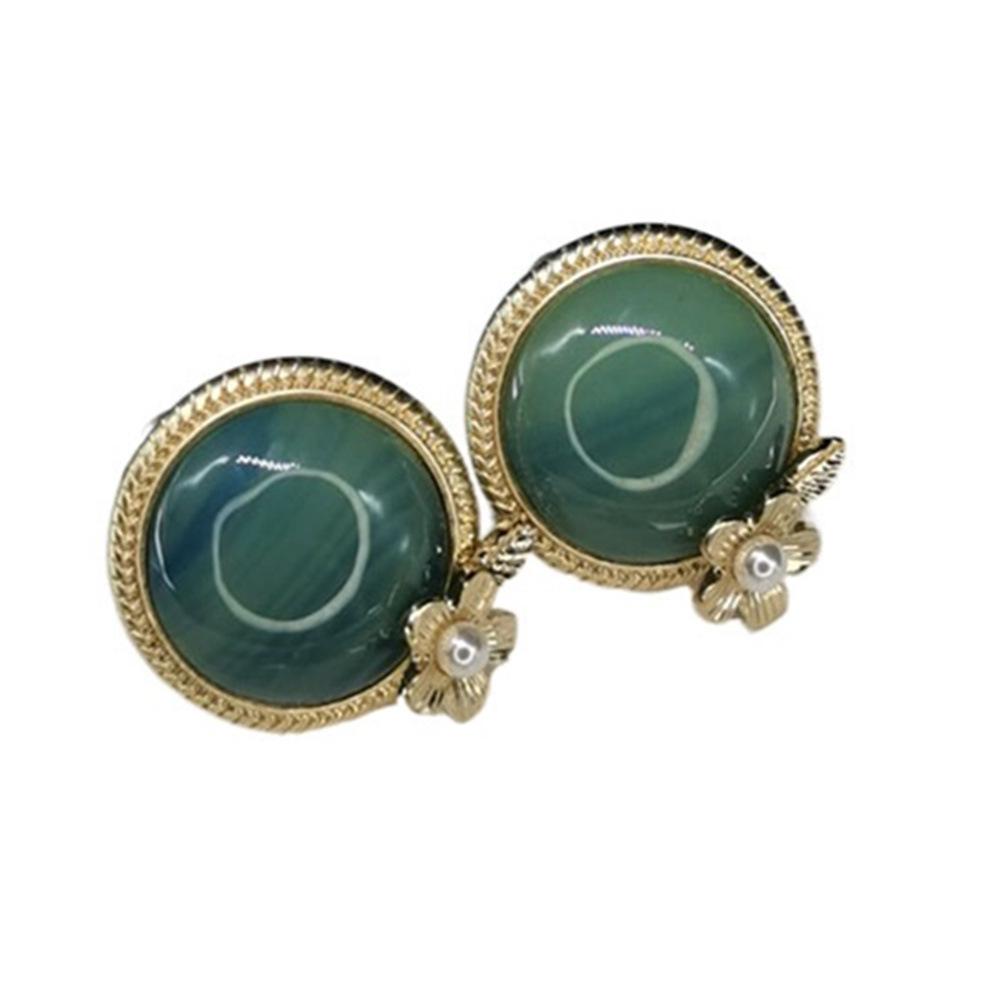 Imitation Jade Pearl Stud Earrings - Elegant Women's Dangle Style