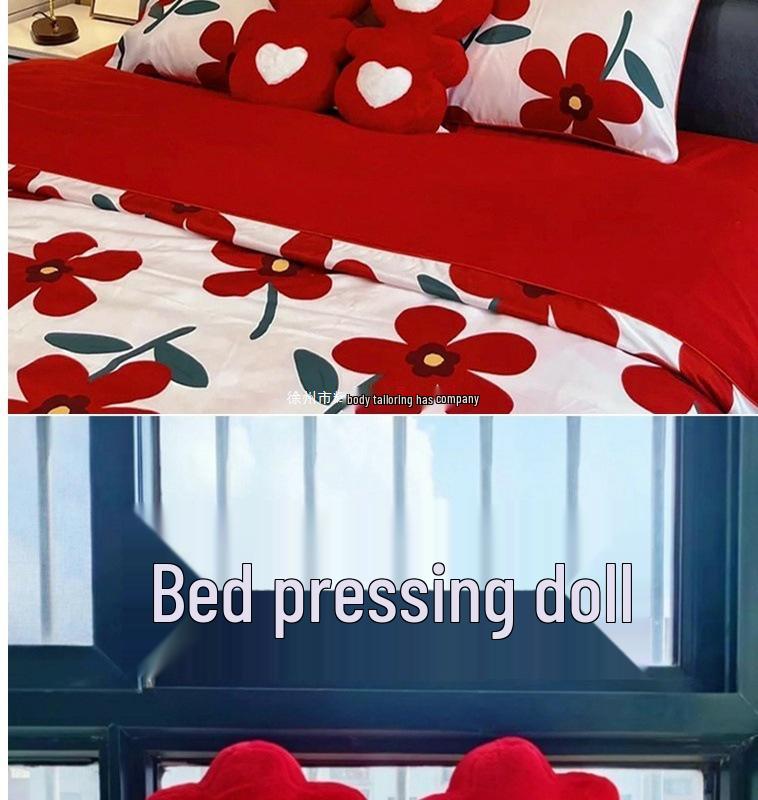 Double Happiness Wedding Throw Pillow Dolls: Plush Pair for Wedding Room Decor and Newlywed Gifts