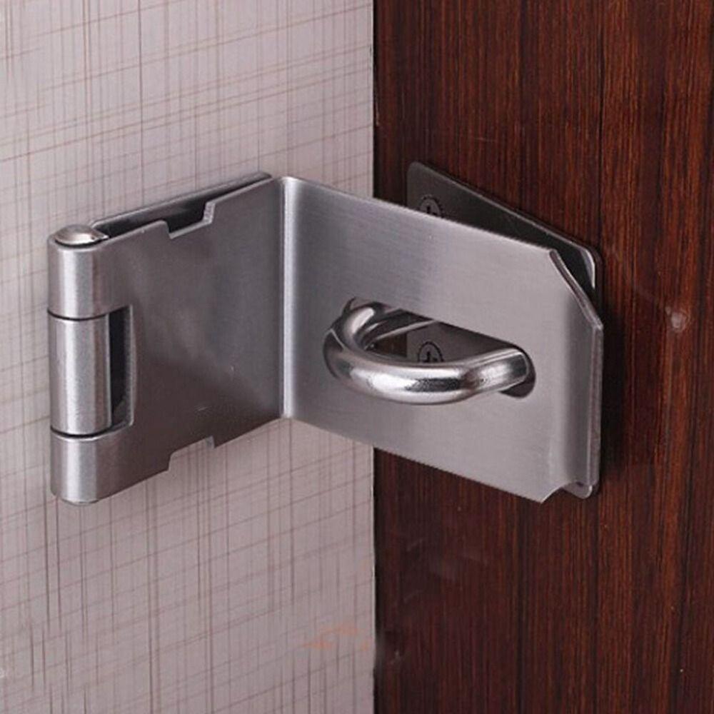 Household 90 Degree Lock Catch Stainless Steel Right Angle Buckle Door Latches Lock  Windows Door