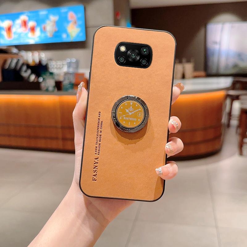 

Для чехла Poco X3 Pro Кожаный Автомобильный держатель Кольцо Магнитный чехол для телефона для Xiaomi PocoX3 Poco X3 NFC Little X 3 Ударопрочная задняя крышка For Poco X3 NFC