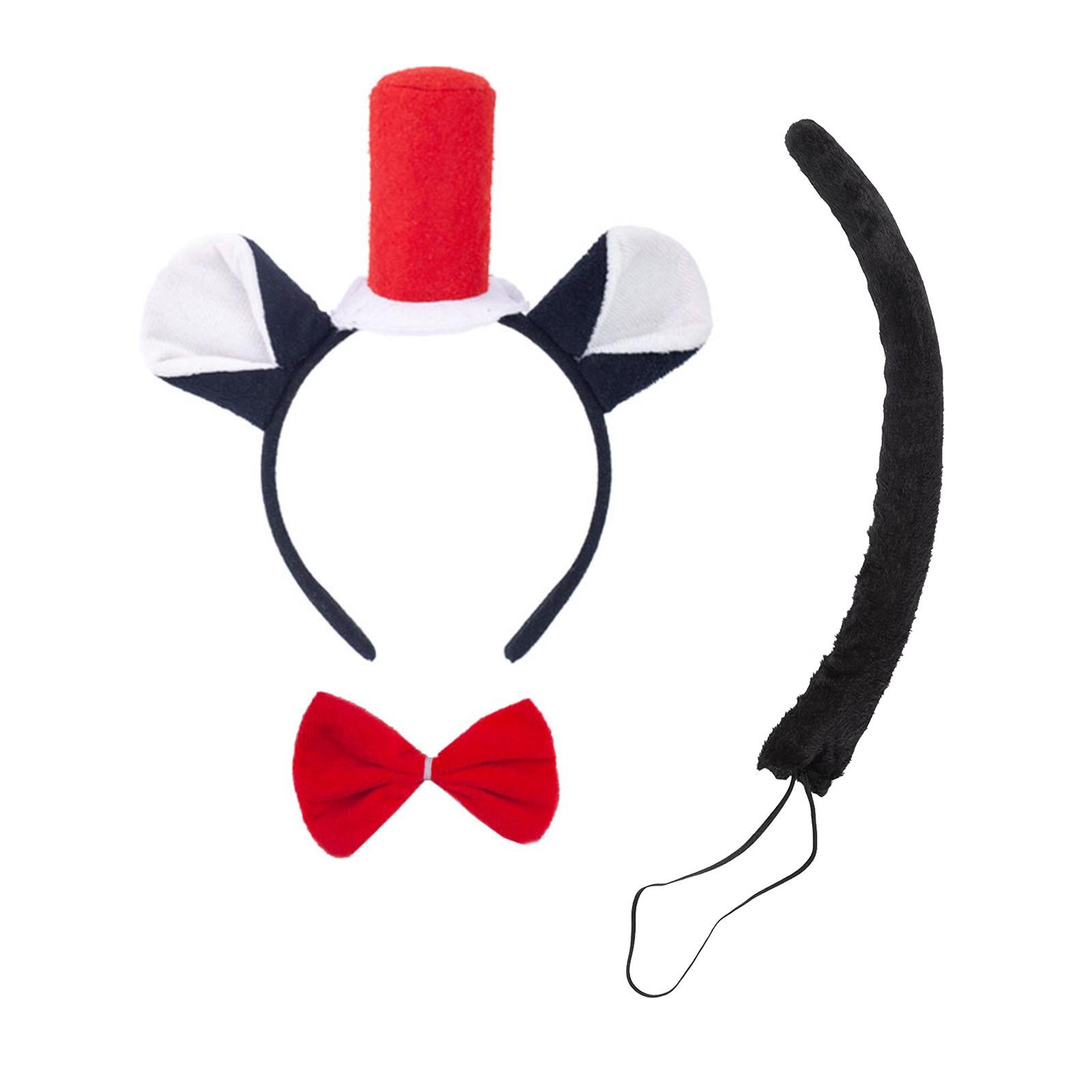 

Повязка на голову с кошачьими ушками, красная шляпа с дымоходом, головной убор, костюм для косплея, комплект аксессуаров, сувениры для вечеринки One Size красный