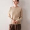 2025 Autumn/Winter Women's Pure Cashmere Round Neck Sweater - Saddle Shoulder, Thickened, Loose Fit, Slimming Knit Base Layer
