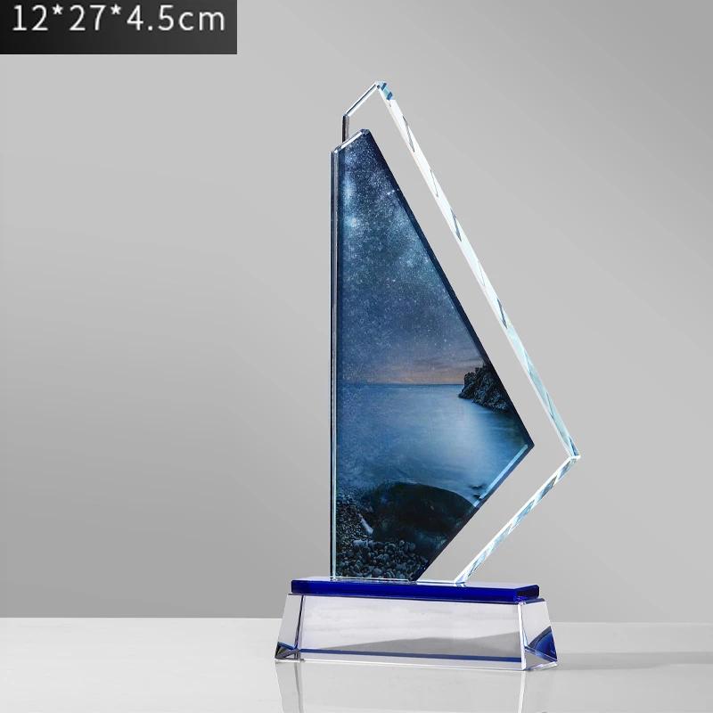 Creative Customization Color Printing Crystal Trophy Enterprise Excellent Employee Annual Meeting Award Awards Medals Home Decor