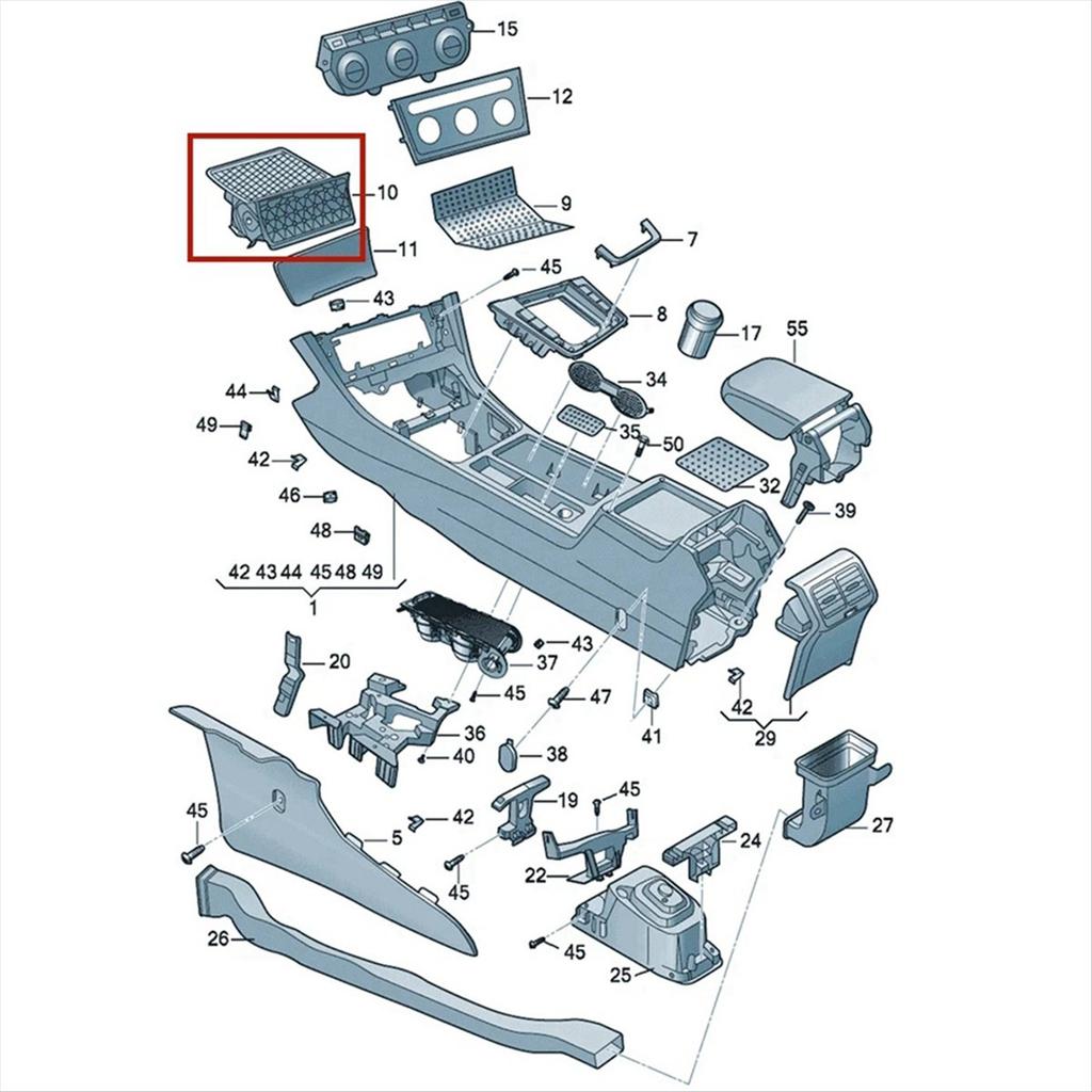 5GG863391 Car Center Console Storage Box For VW Golf MK7 5GG 863 391-N60R