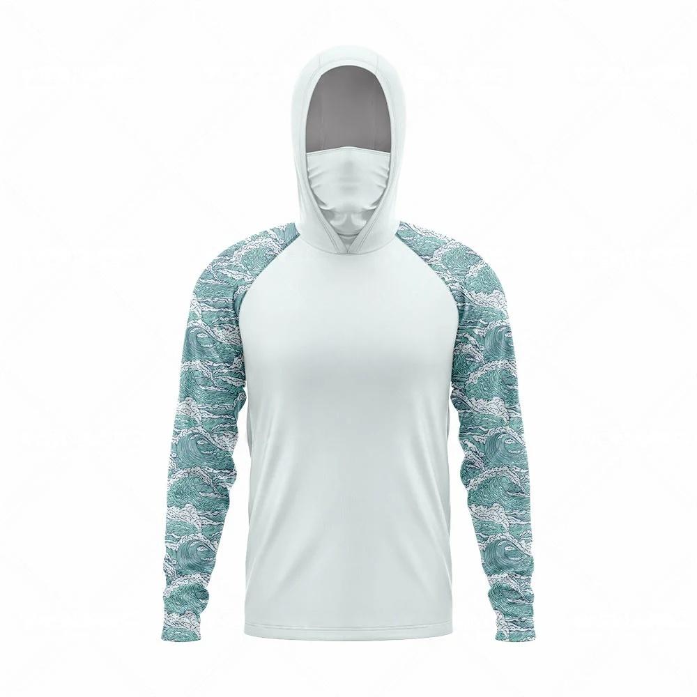 Fishing Apparel Men Hood Fishing Shirt Long Sleeve Fishing T Shirt Uv Protection