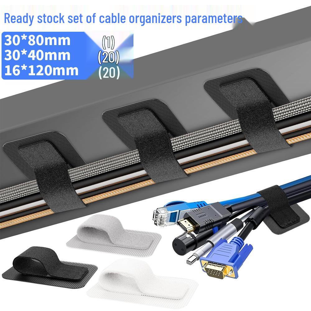 Cross-border High-Adhesive Cable Organizer Set with Detachable Magic Sticker
