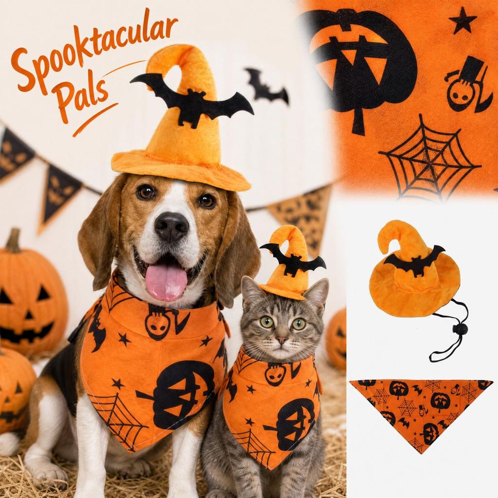 Halloween Dog and Costume Set, Funny Pet Clothes with Accessories