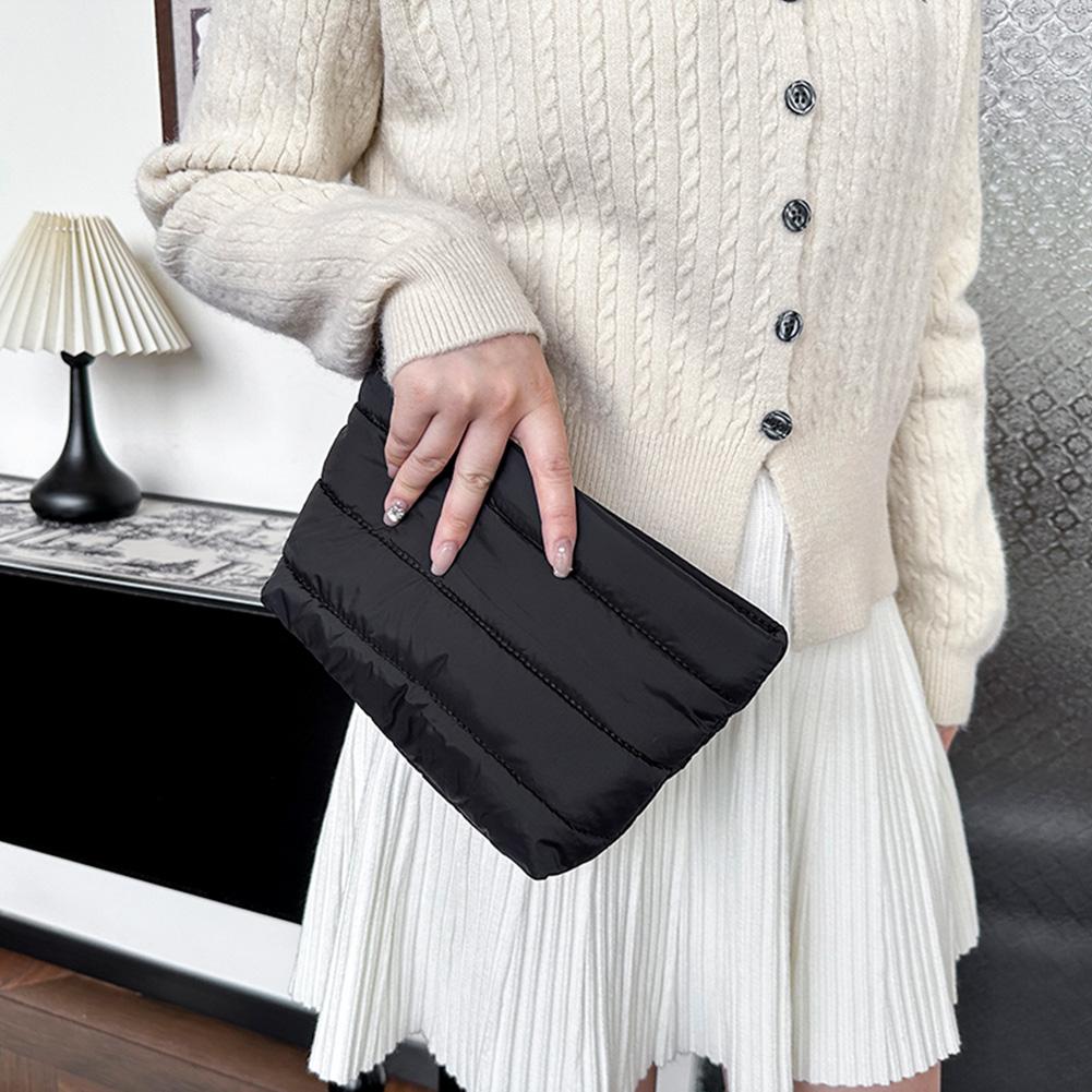 Fashion Cosmetic Bag for Women Girls Casual Clutch Handbag Cute Puffer Makeup Clutch Storage Pouches for Organization
