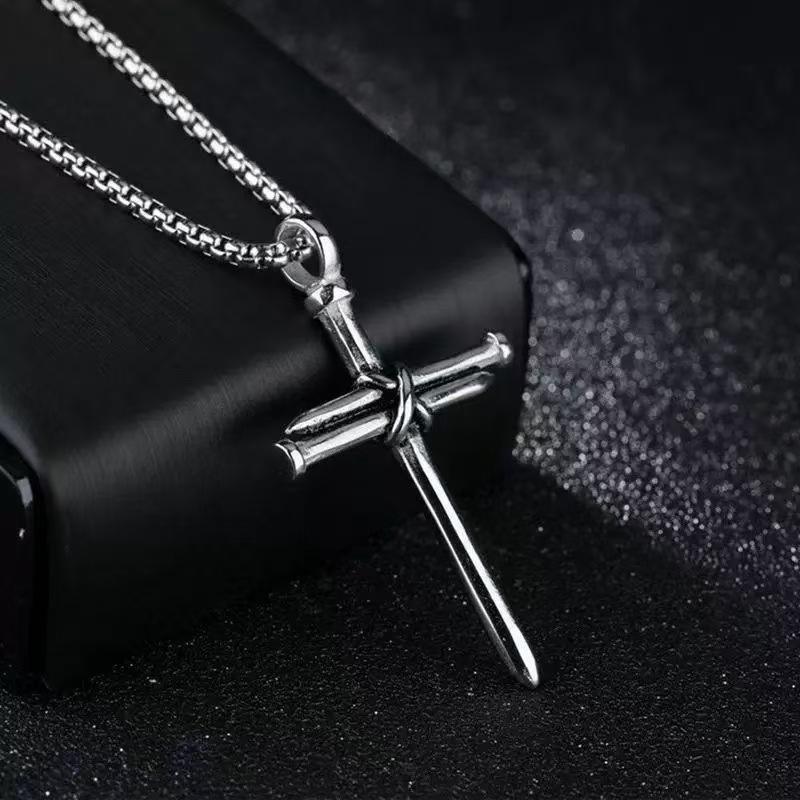 Trendy Non-Fading Titanium Steel Cross Necklace for Men and Women