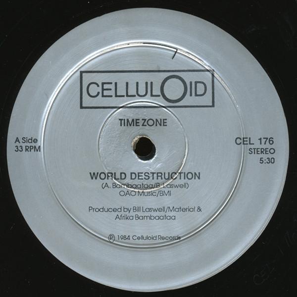 

12inch Record TIME ZONE - World Destruction CEL176 Celluloid 2002 US Dance & Electronica Used