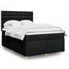 VidaXL Slat Bed Base with Mattress Black 160x200 Cm Fabric 3293647