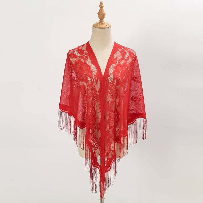New Sunscreen Lace Split Shawl Fashion Versatile Cape Shawl Sunscreen Clothing Women's Summer Thin Shawl Shawl