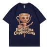 Funny Italian Brainrot Meme Ballerina Cappuccina Tshirt Men Women Vintage Fashion Y2k Tshirts Summer Casual Oversized T Shirt