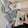 Pastoral Socks Pure Cotton Tube Socks Season Flocking Cute Three-Dimensional Cartoon Cotton Stockings Women
