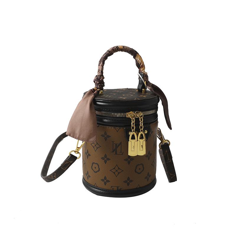 Fa Cai Bucket Women's Bag Commuter Versatile Portable Cylinder Bag Personality Mature Premium Texture Bucket Bag Women's Retro