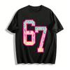 Cute Cone Frosting Number 67 Print Casual Top Pure Cotton T-shirt