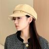 Autumn Winter Women's Octagonal Hat Korean Fashion Bailey Hat Button Duck Tongue Hats British Style Painter Hat