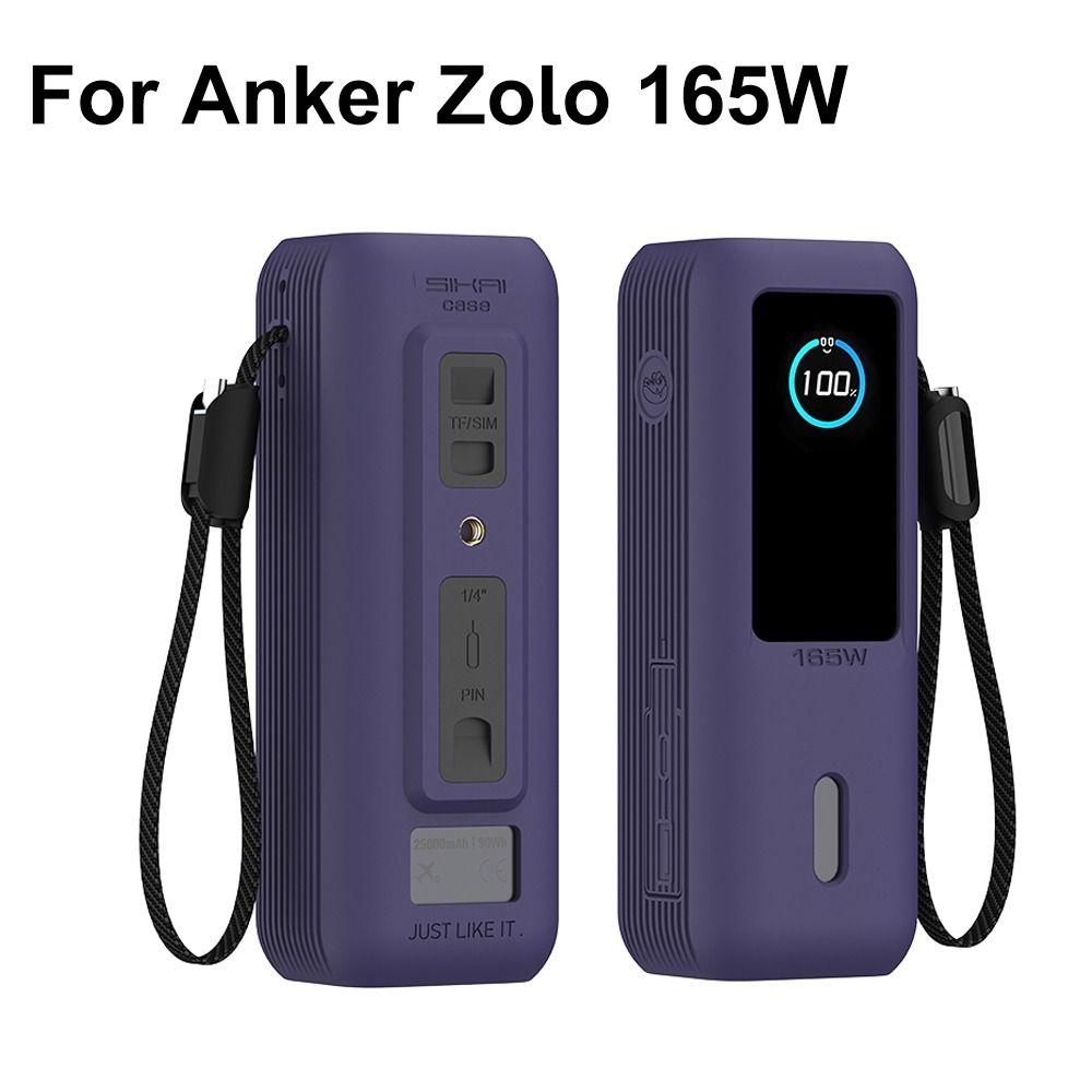 with Lanyard Silicone Carrying Case Anti-fall Phone Charger Case for Anker Zolo 165W Travel