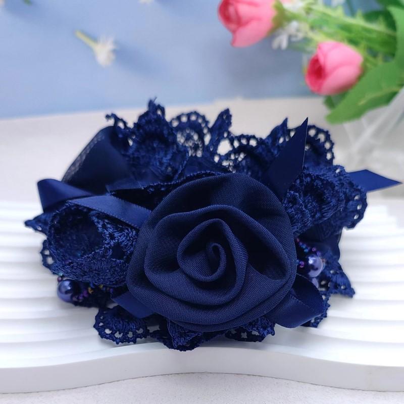 Red Flowers Wide Circle Elegant Headband Female Elastic Rubber Band Ponytail   Coles Para El Pelo  Scrunchies  Hair Accessories