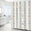 1pc Floral Pattern Shower Curtain with Hook, Bathroom Partition, Bathroom Accessories, Home Decoration