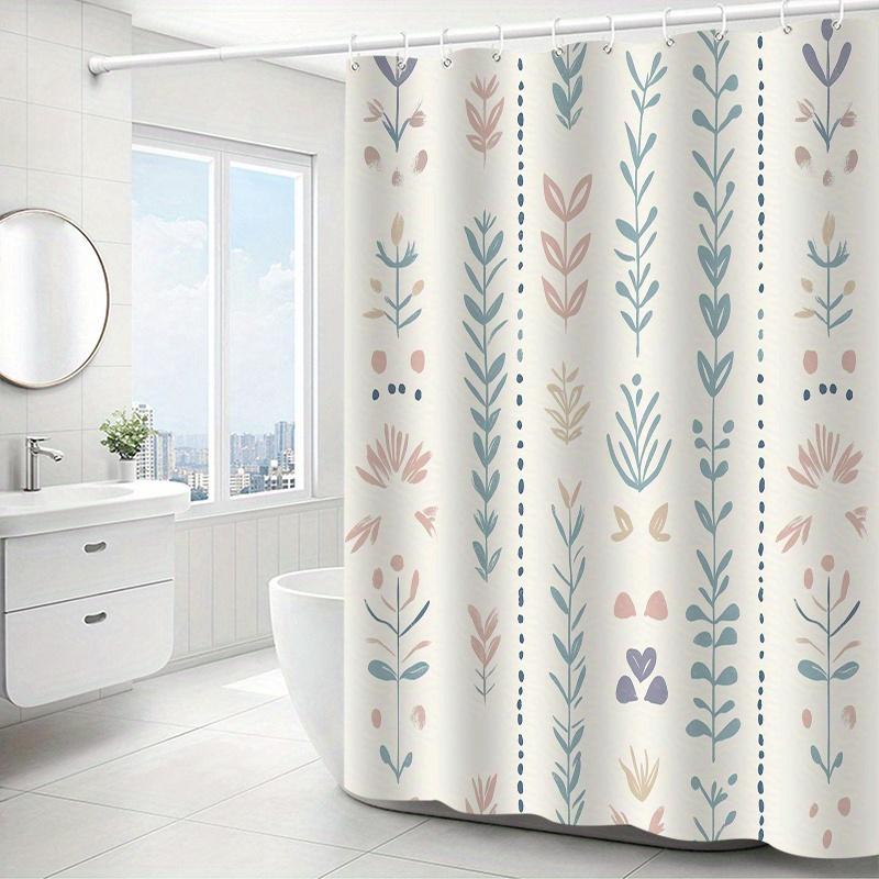 

1Pc Floral Pattern Shower Curtain With Hook, Bathroom Partition, Bathroom Accessories, Home Decoration W60H190(CM)-1 Pcs