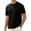 Men's Casual And Fashionable -color Textured T-shirt With Round Neck And Short Sleeves