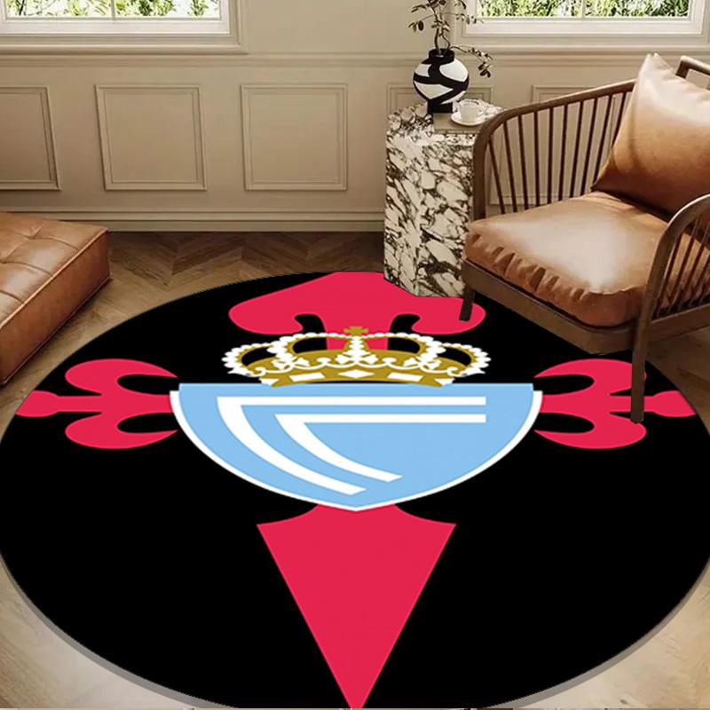 Celta Vigo Crest Design Round mat, Anti-slip Circle Carpet Chair rug For livingroom,Bedroom, doormat home decor Gift Christmas Gifts