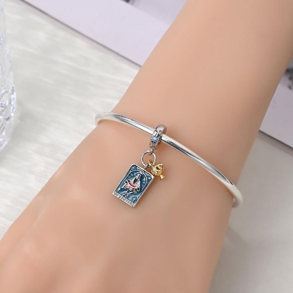 S925 Silver DIY Bracelet Charms Tarot Theme Sun Moon Stars Pendants Beads Kit