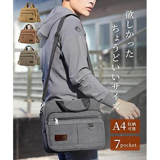 Lov Sawar Shoulder Bag Mens Crossbody Small Size A4 Pocket Multiple Pockets 2-way Carry Handheld Large Capacity Lightweight Everyday Use