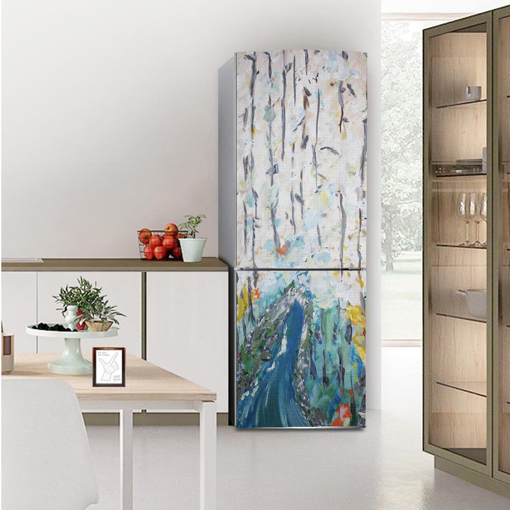 

Refrigerator Wallpaper Vinyl Sticker Giraffe Flower Heart Sunset Fridge Door Decal Self-adhesive Kitchen Decor Wall Wardrobe Renovation Mural Poster 40X120cm